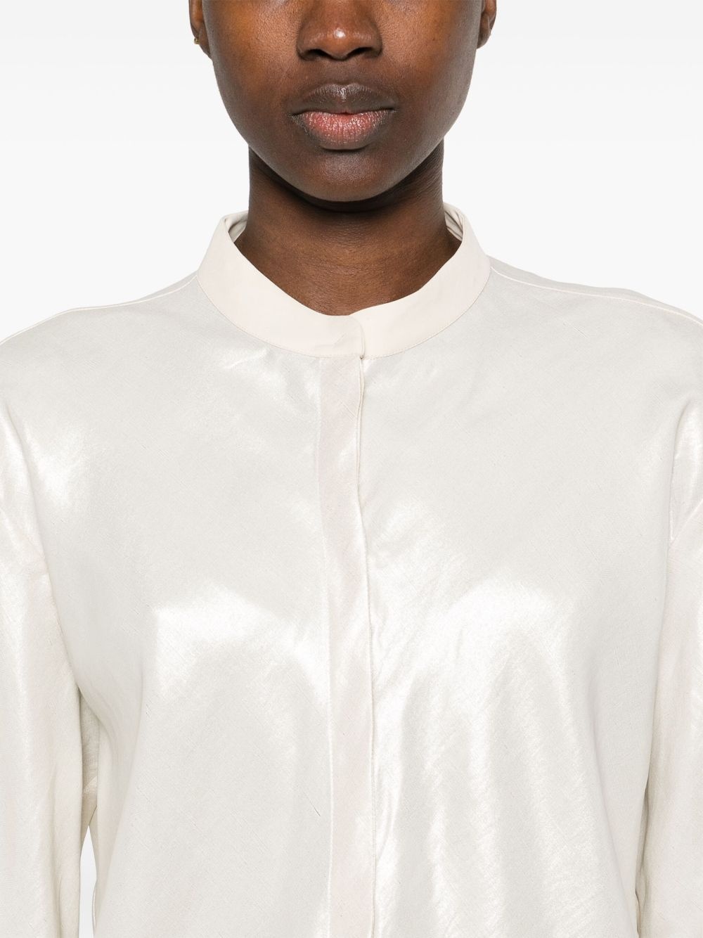 metallic-effect shirt - 5