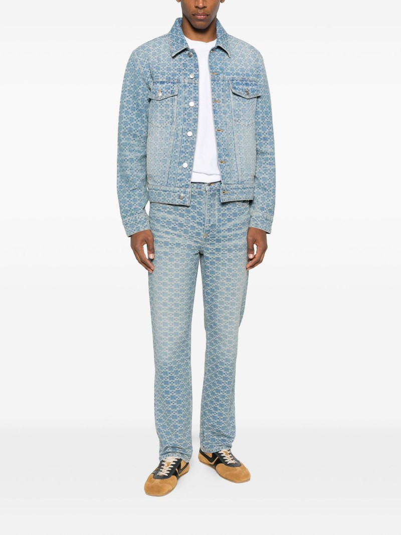 Sandro square-pattern denim jacket outlook