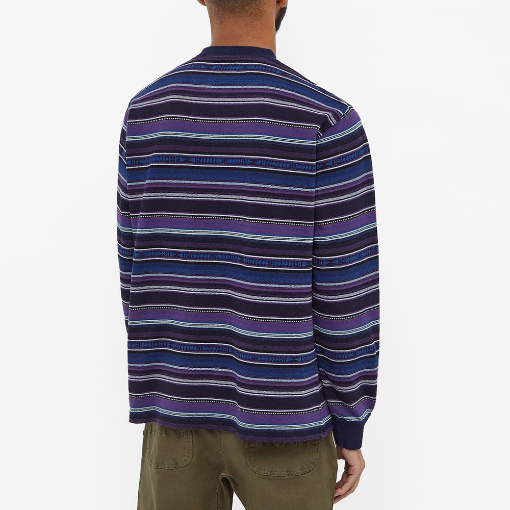 Beams Plus Long Sleeve Indigo Native Stripe Tee - 4