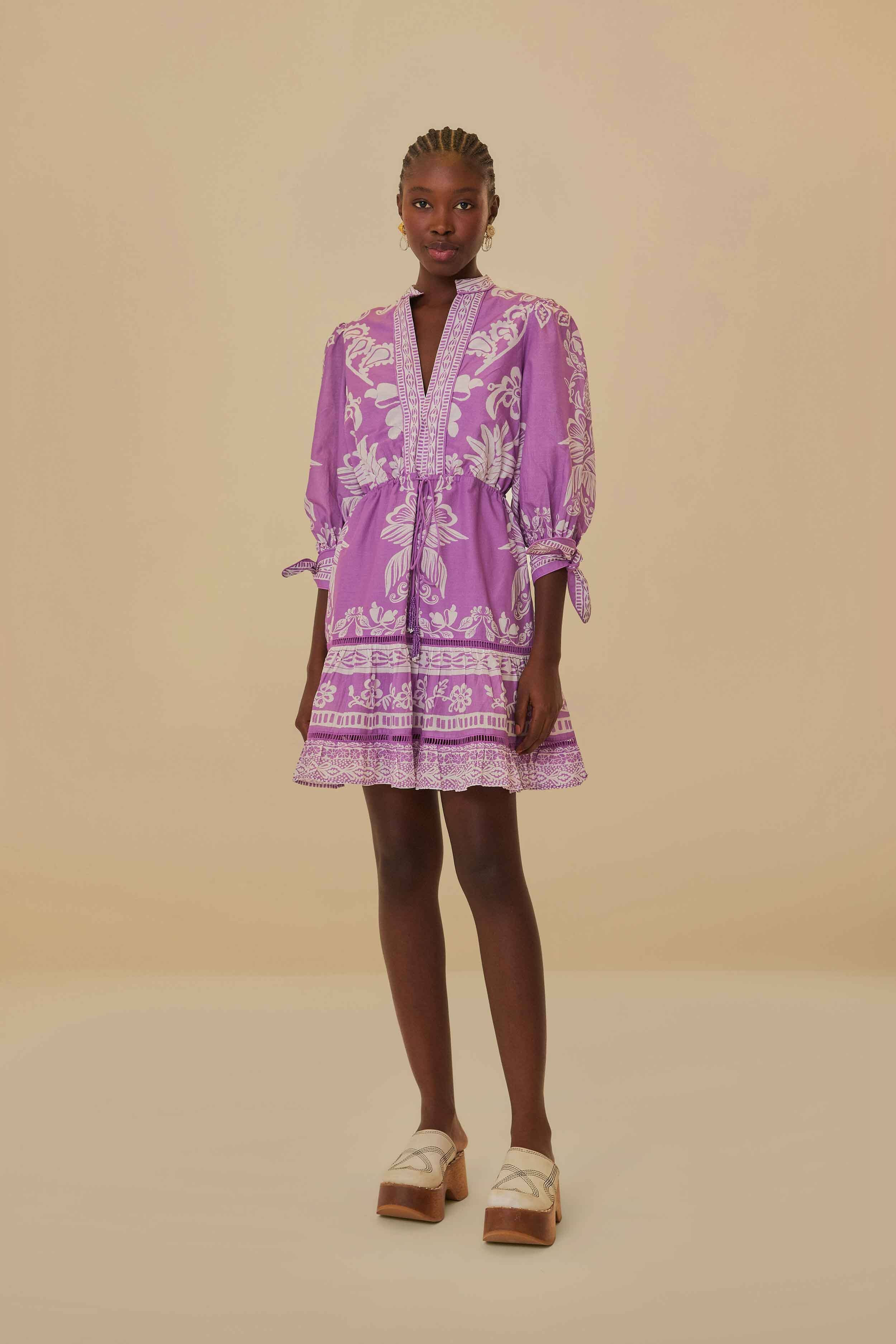 Lilac Sweet Garden Mini Dress - 1
