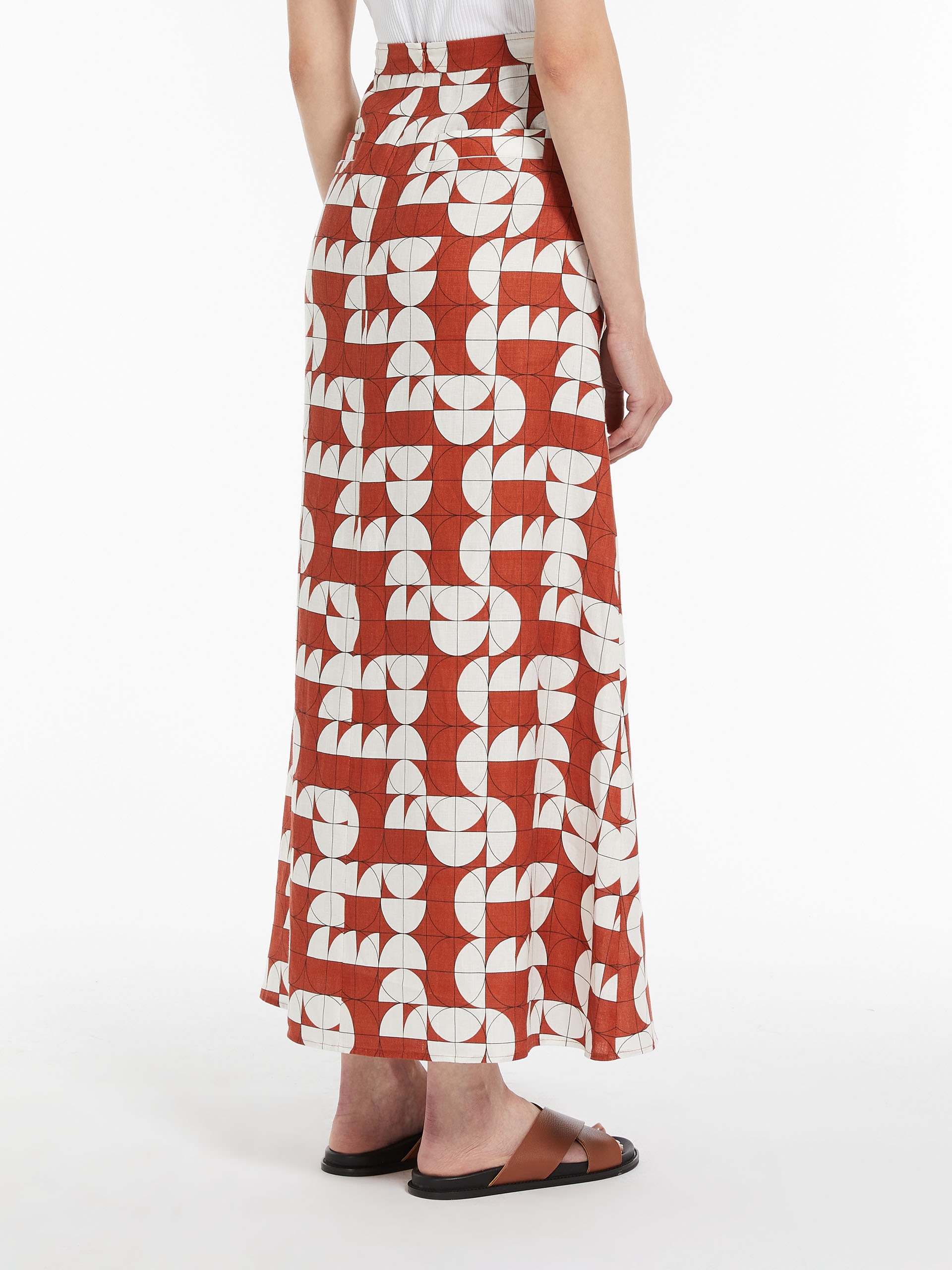EDILE Printed linen skirt - 4