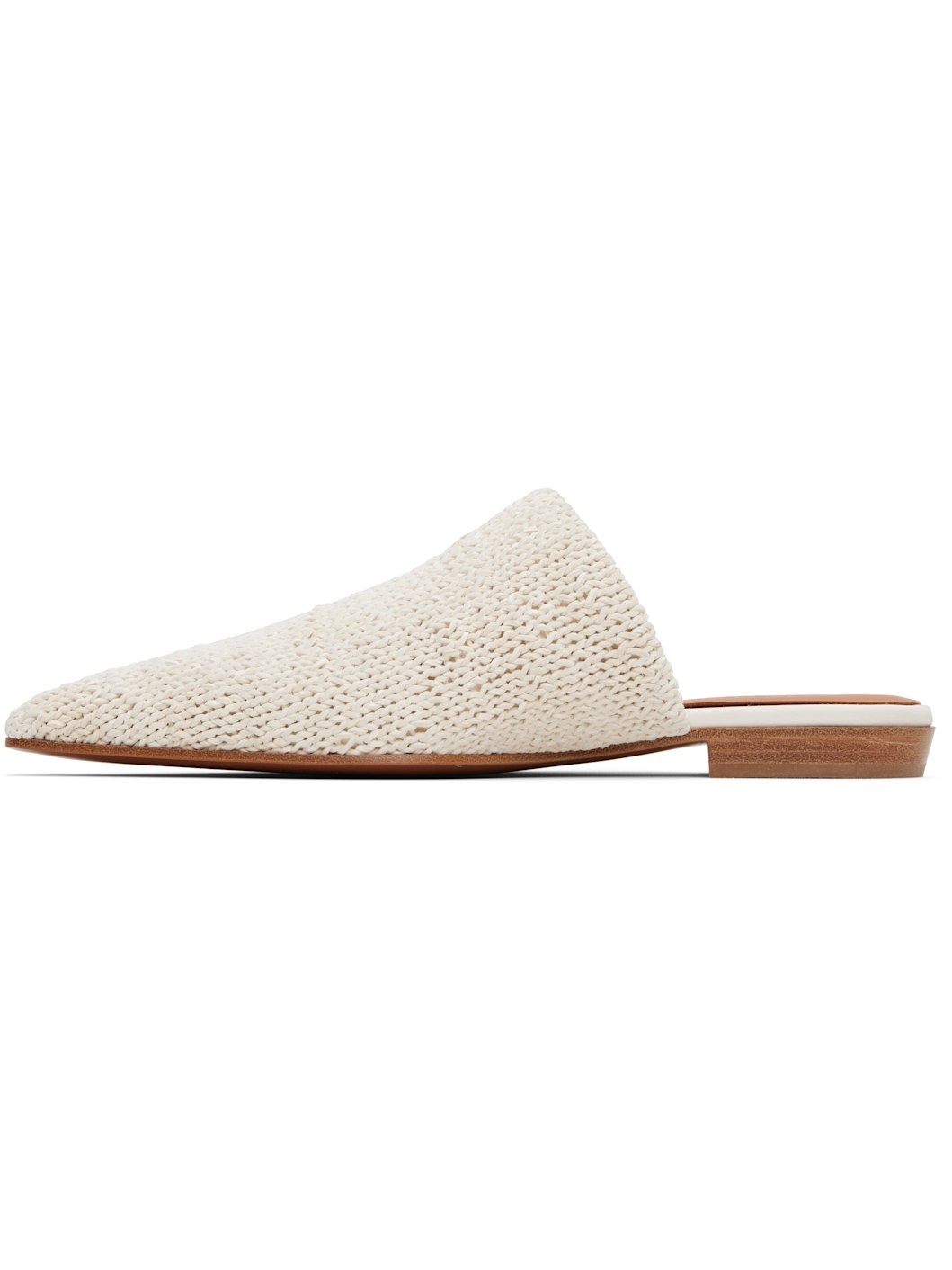 Off-White Birdee Leather Knit Mules - 3