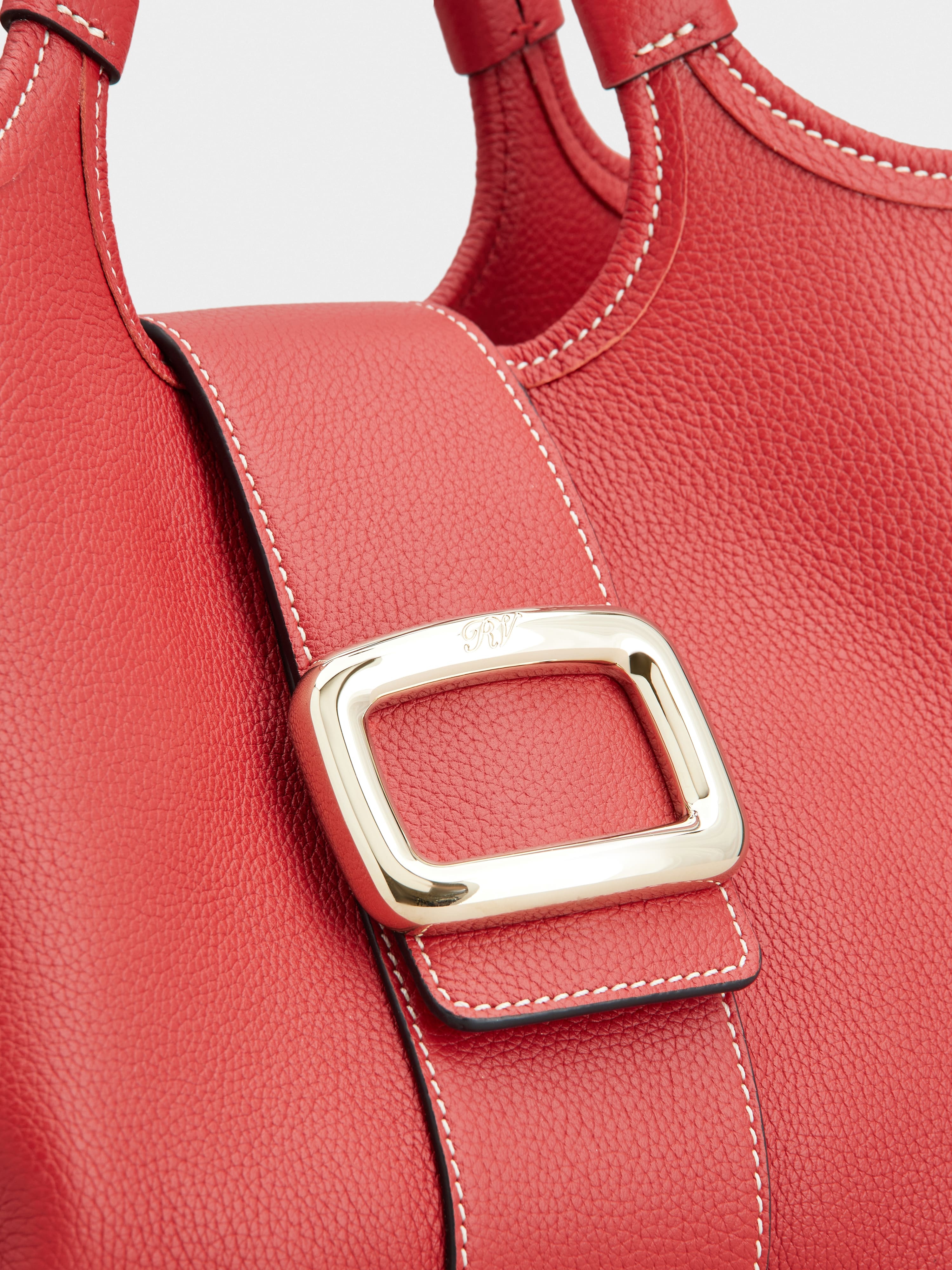 Viv' Choc Mini Shopping Bag in leather - 8