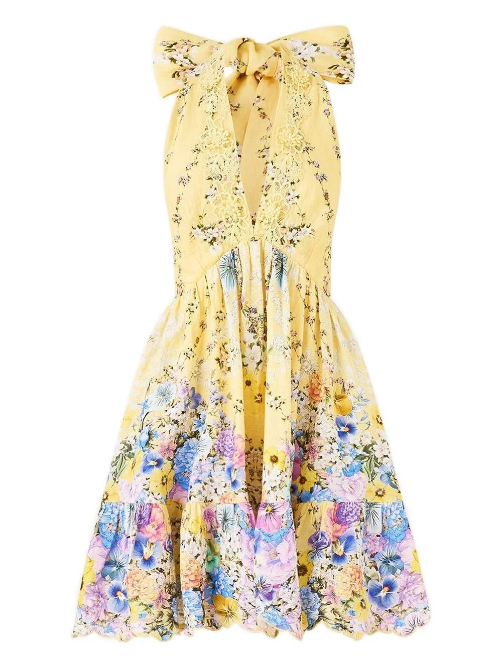 ruffle-hem mini dress - 1