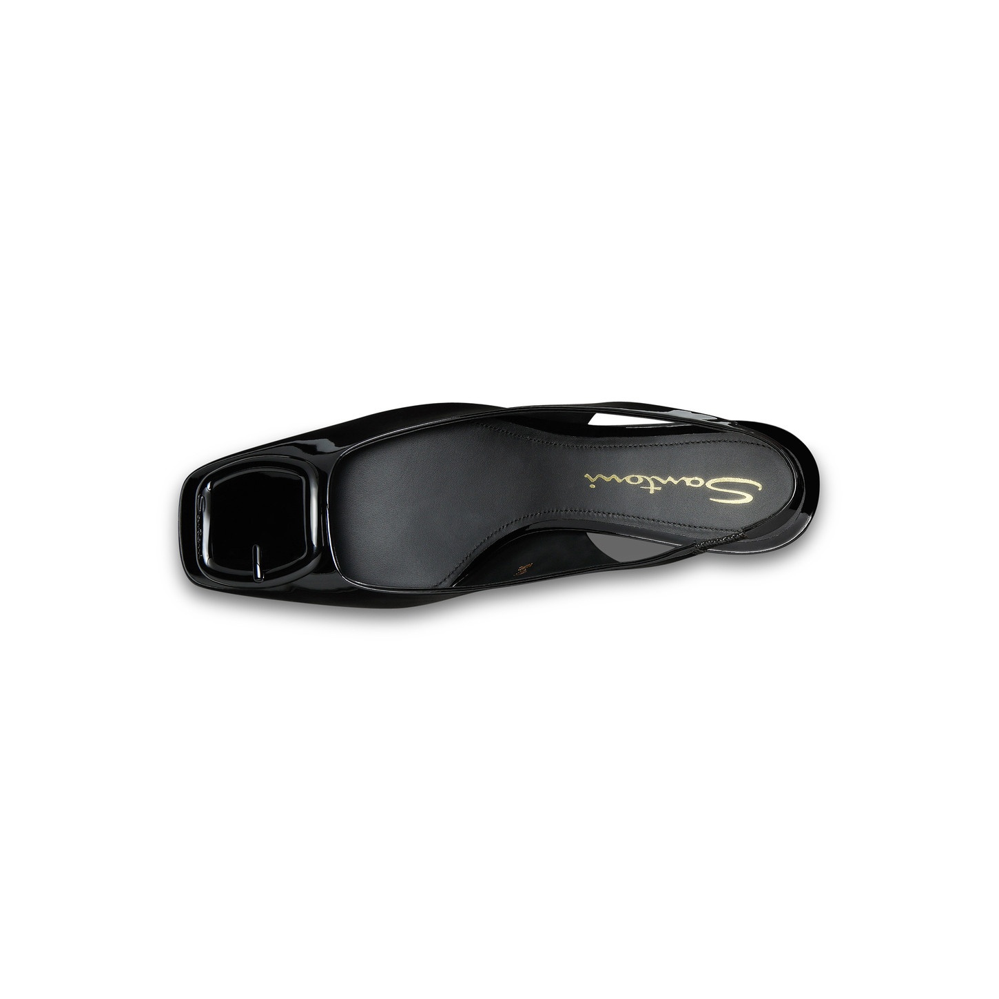 Women’s black patent leather mid-heel slingback - 4