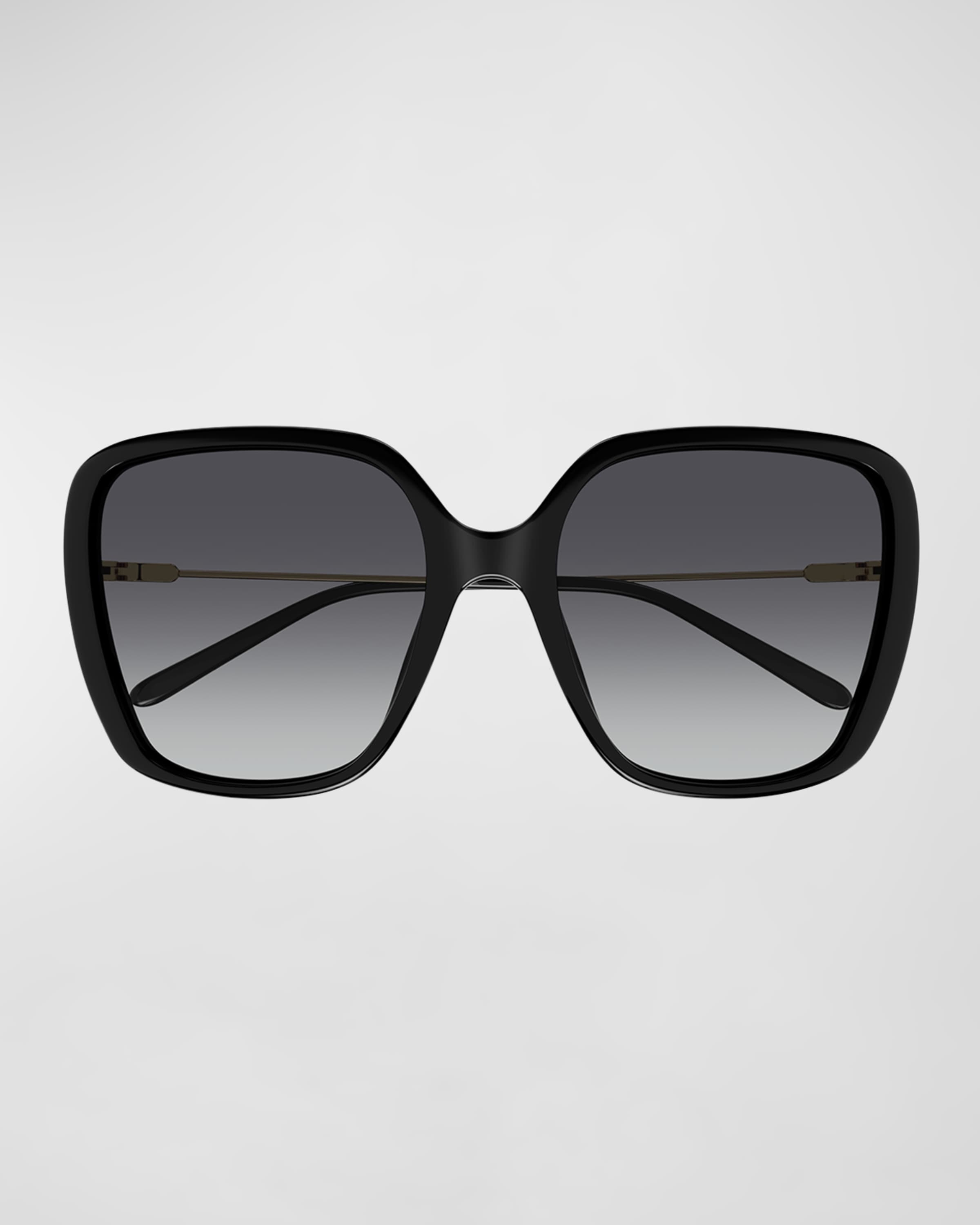 Square Acetate and Metal Sunglasses - 4