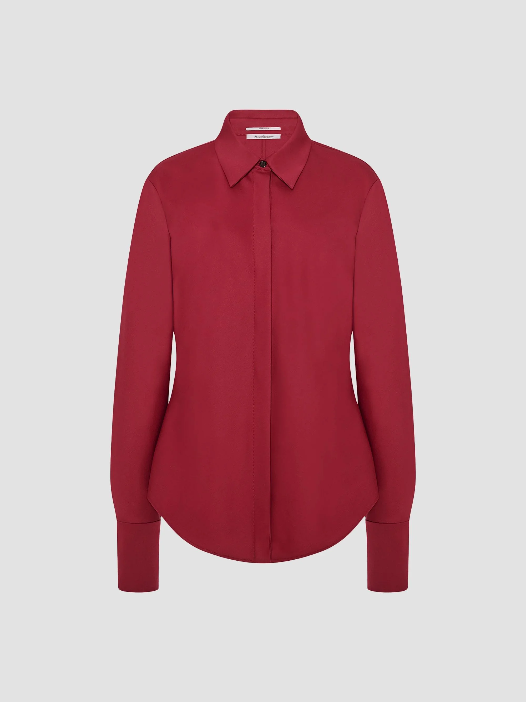 Women's Wool Bias Shirt - Pinot Noir - 1