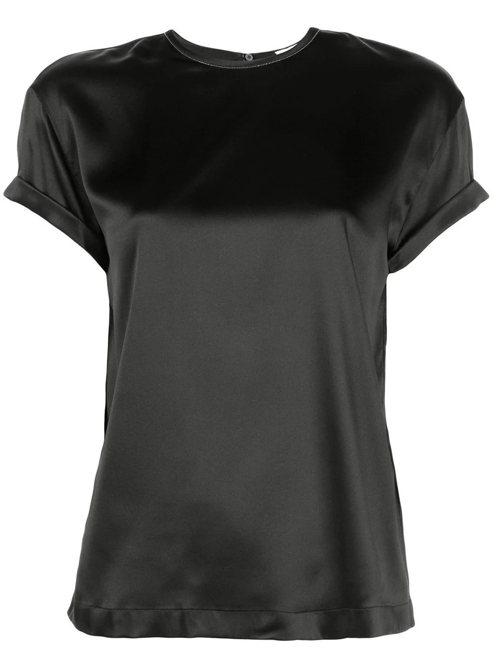 silk crew-neck T-shirt - 1