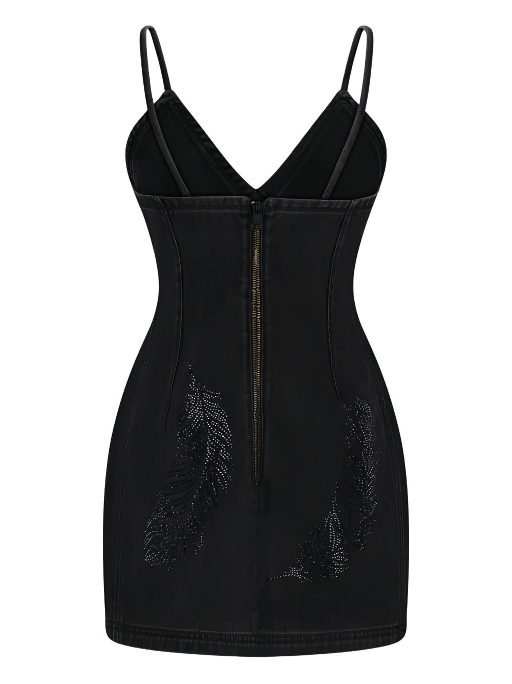 rhinestone-embellished denim dress - 2