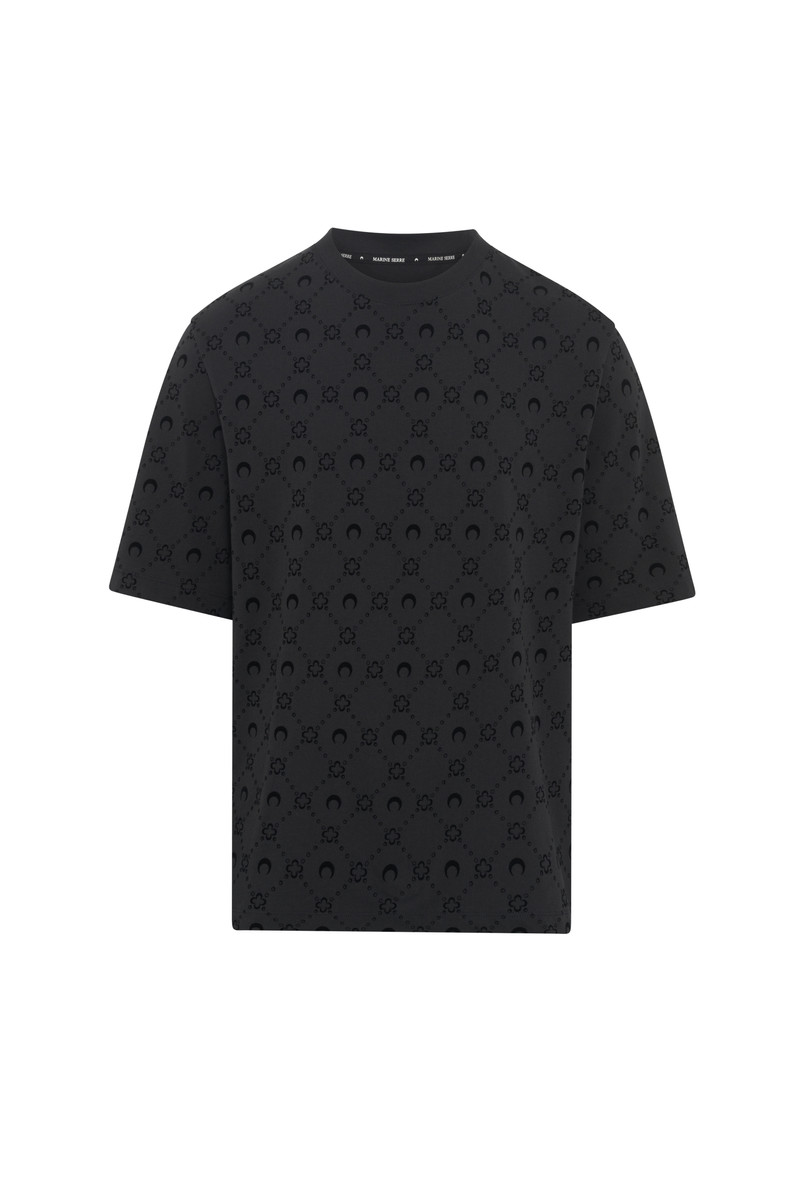 Moonogram Flocked Jersey Relaxed T-Shirt 1