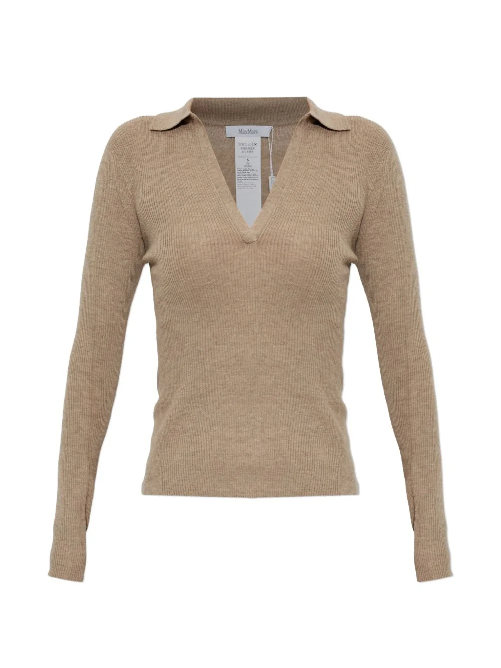 cashmere yarn polo sweater - 1