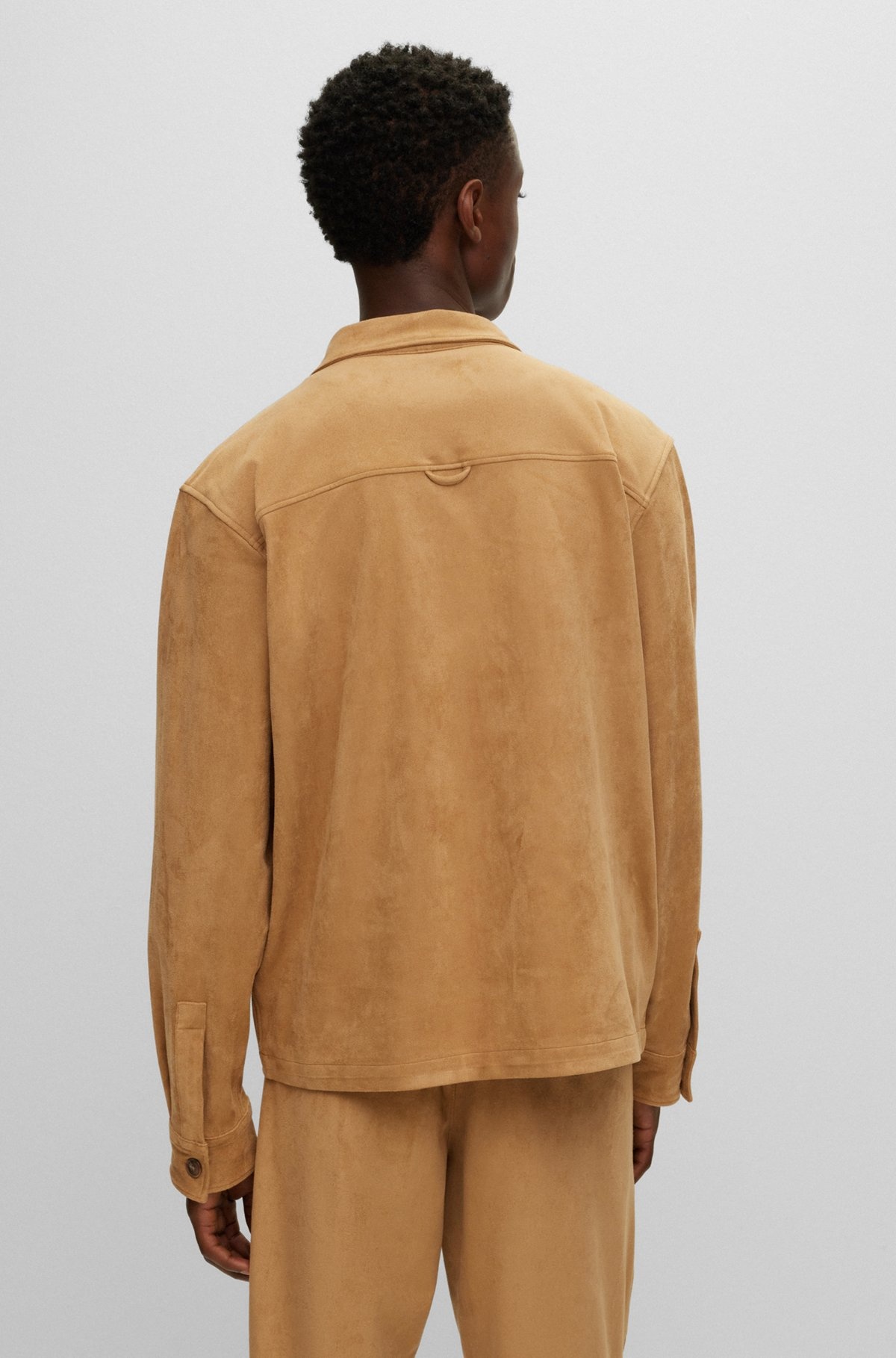 OVERSIZE-FIT OVERSHIRT IN SYNTHETIC COATED FABRIC - 5