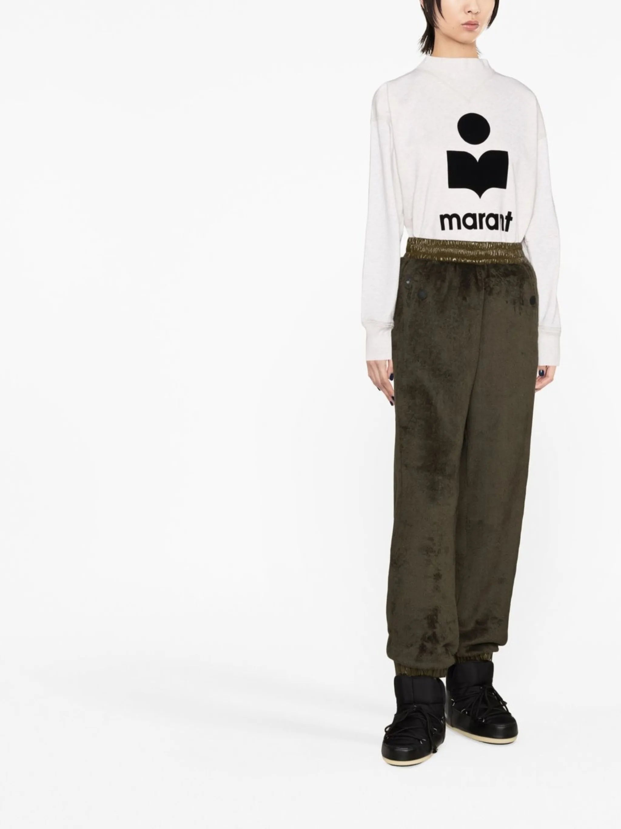 Marant Étoile Moby Flocked-logo Sweatshirt - 1