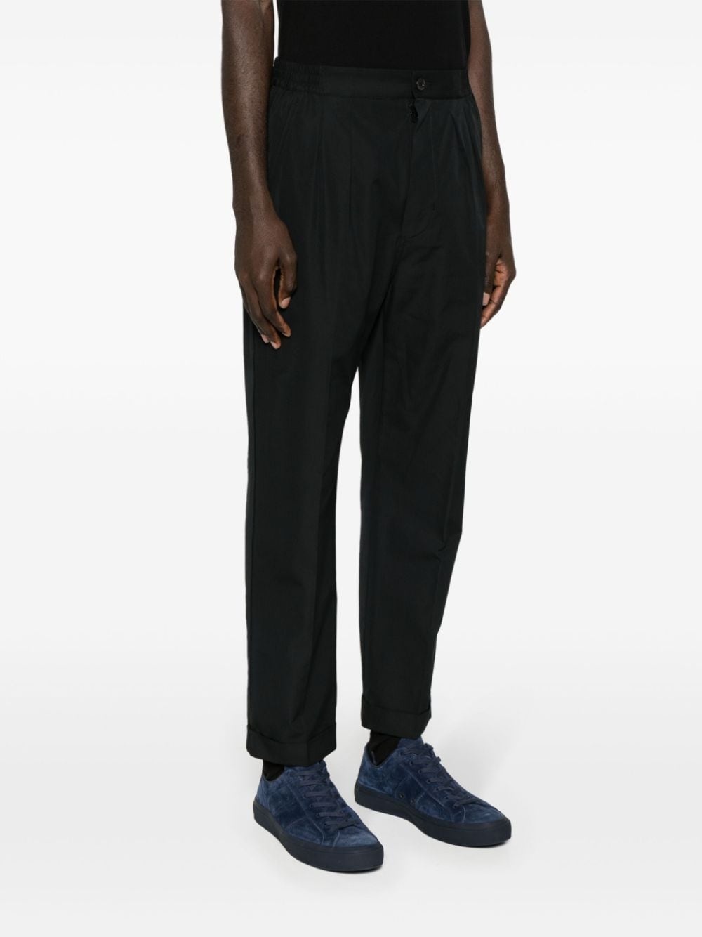 tapered-leg cotton-blend trousers - 3