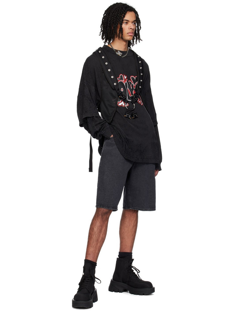 1017 ALYX 9SM Black Distressed Carpenter Denim Shorts outlook