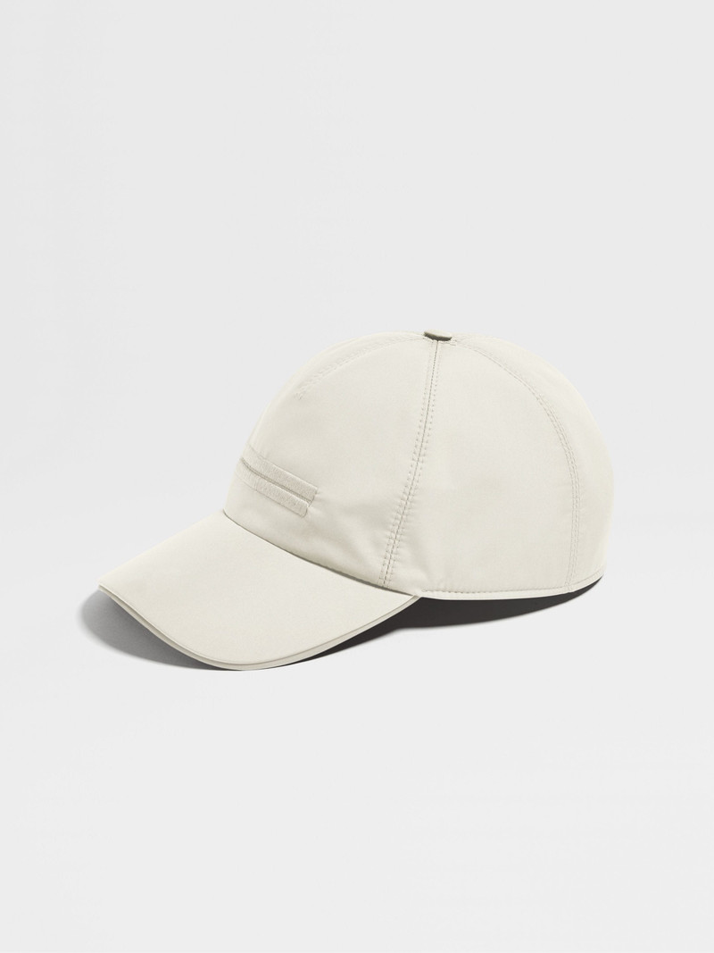 WHITE TECHNICAL FABRIC BASEBALL CAP 1