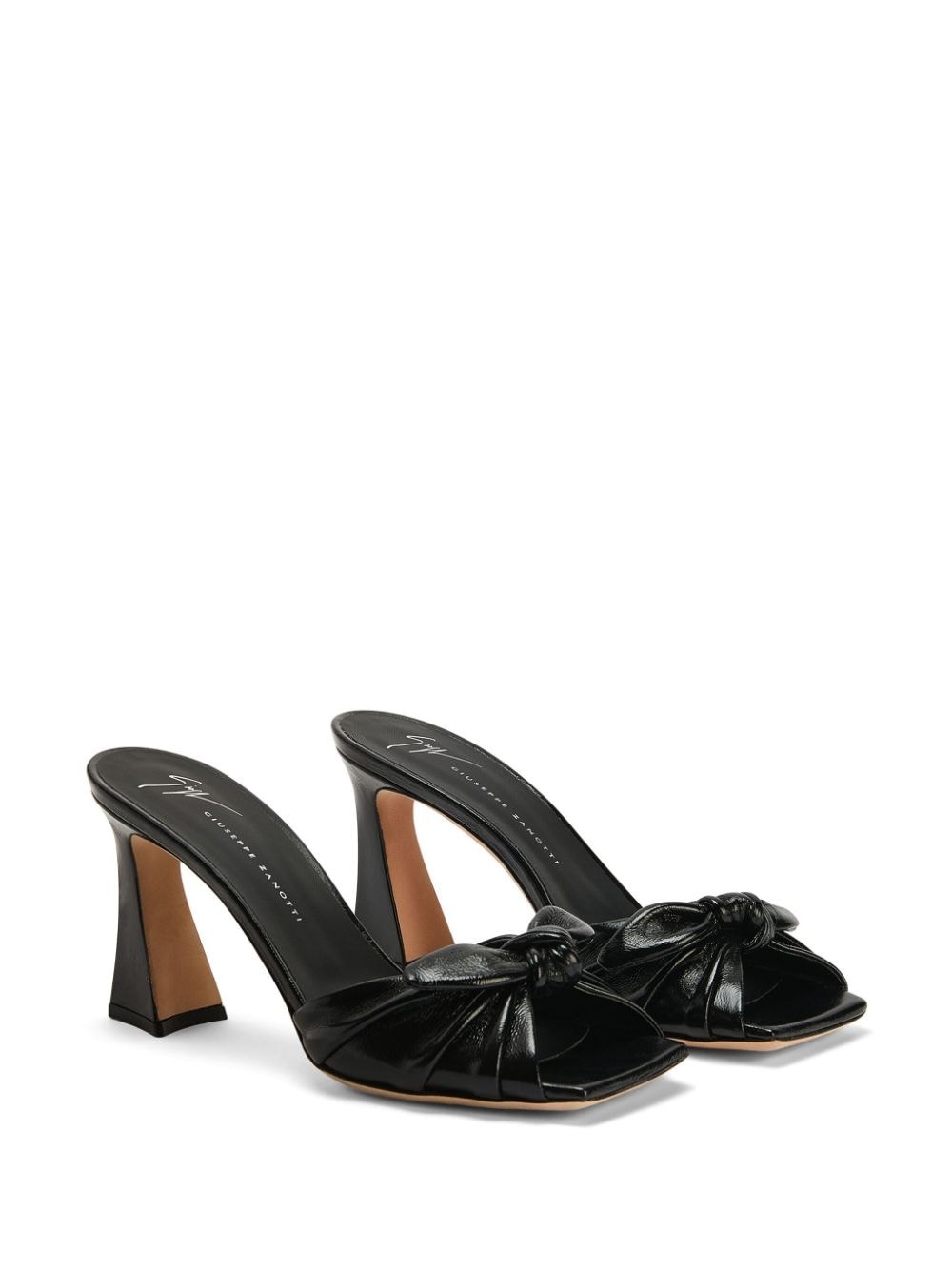 Gabriiela 85mm bow-detail leather mules - 2