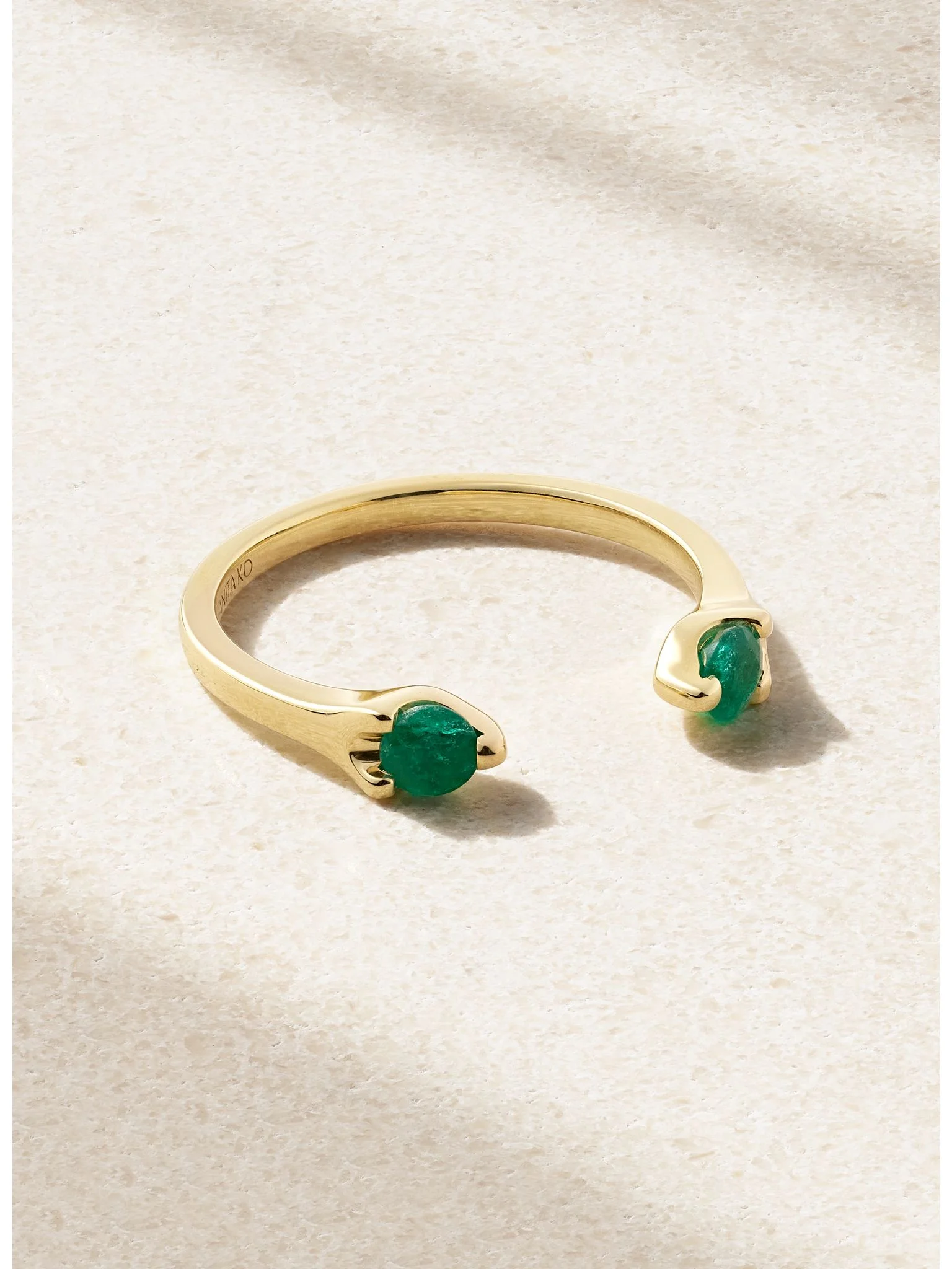 Orbit 18-karat gold emerald ring Green - 1