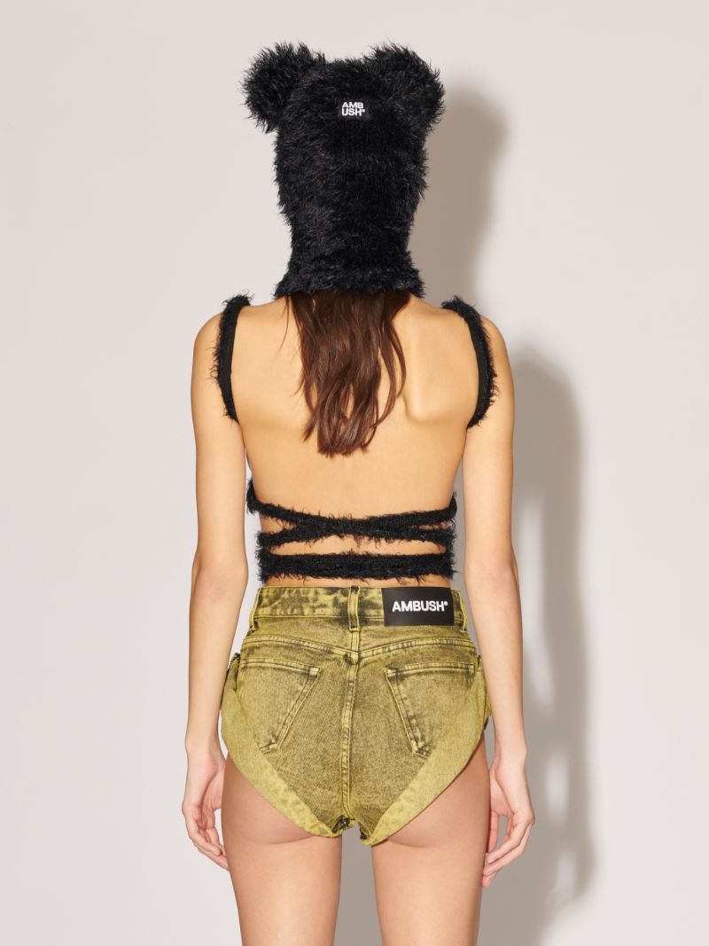 FUR BACKLESS STRING BRATOP - 4
