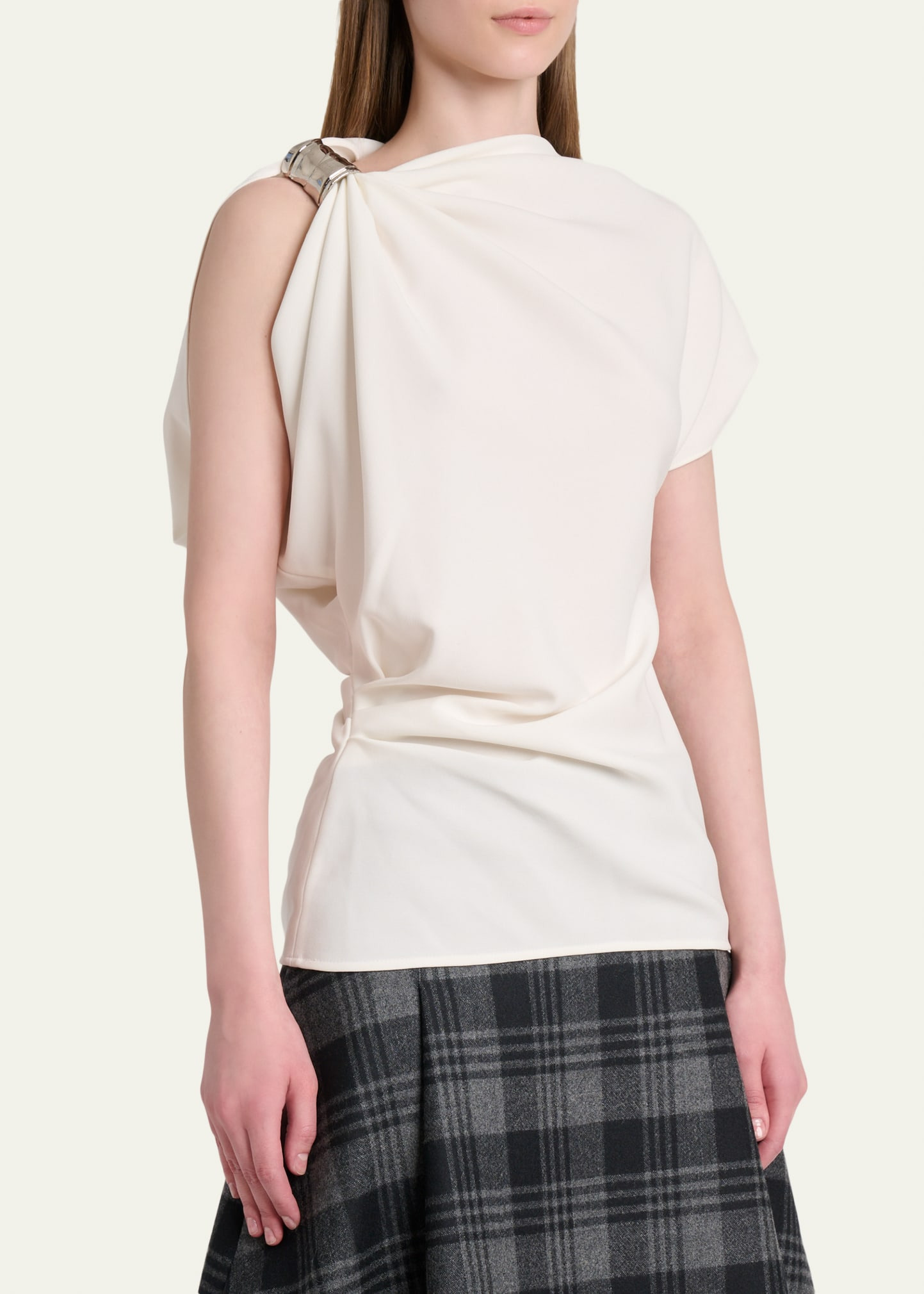 Malika Draped Short-Sleeve Top - 4
