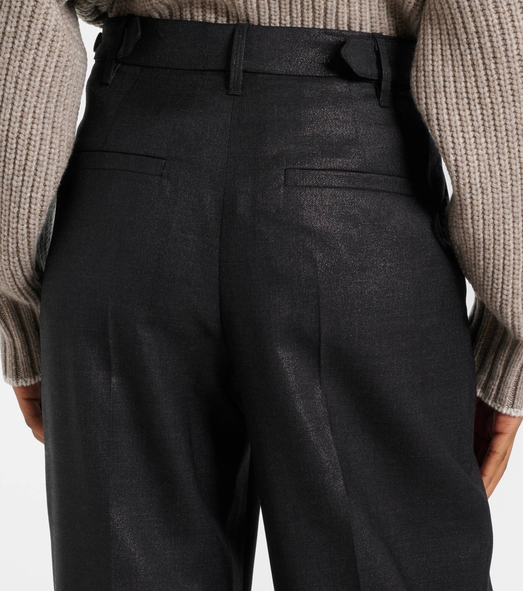 Wool-blend wide-leg pants - 6