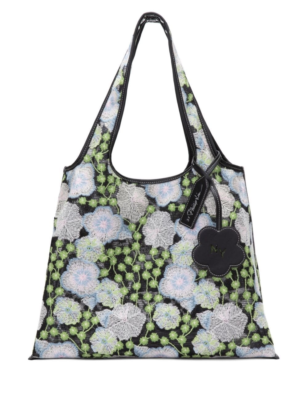 Market floral-embroidered tote bag - 1