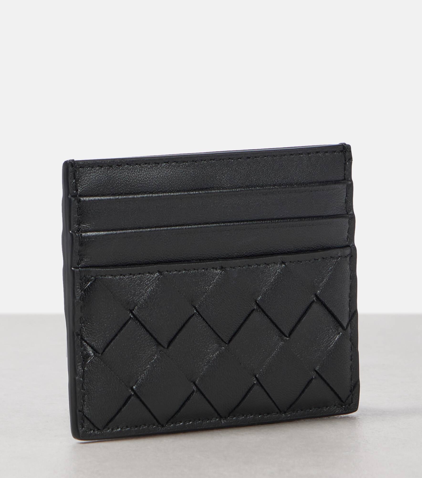 Intrecciato leather card holder - 3