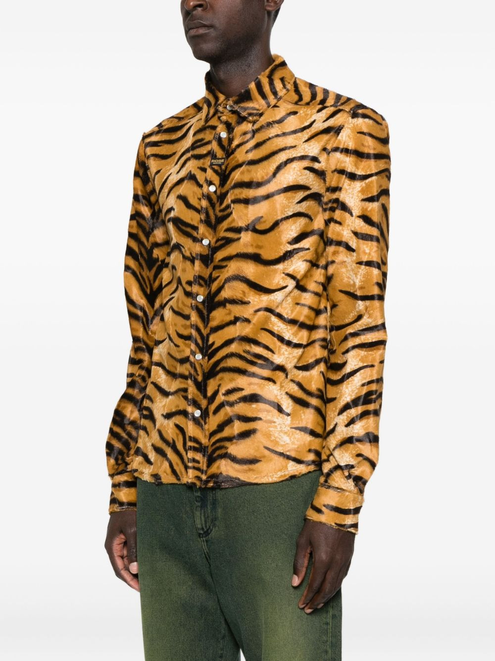 tiger-print felt shirt - 3