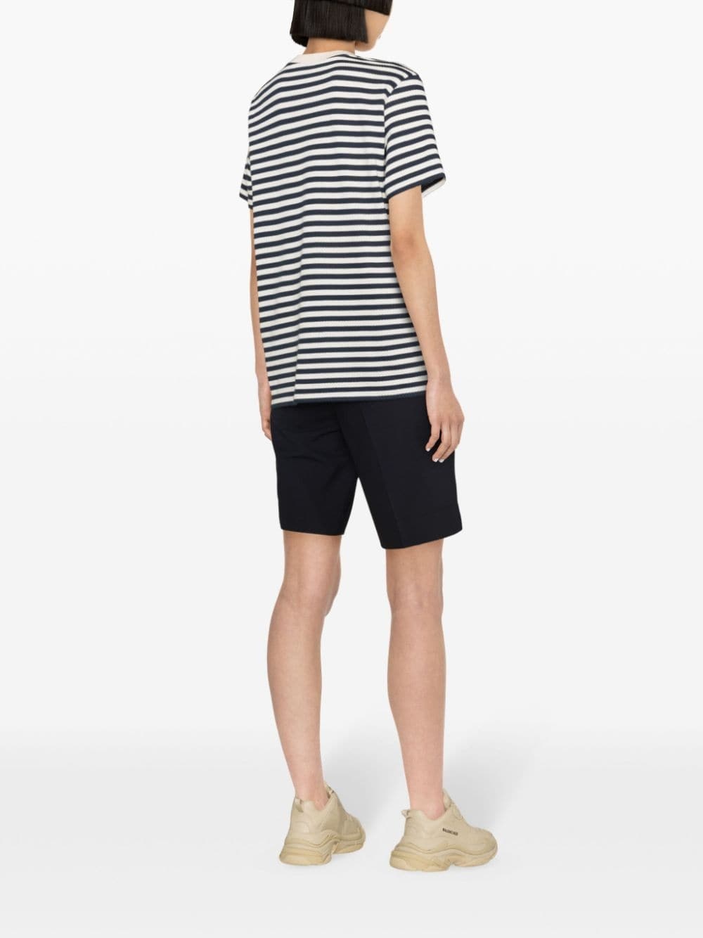 striped pointelle-knit T-shirt - 4