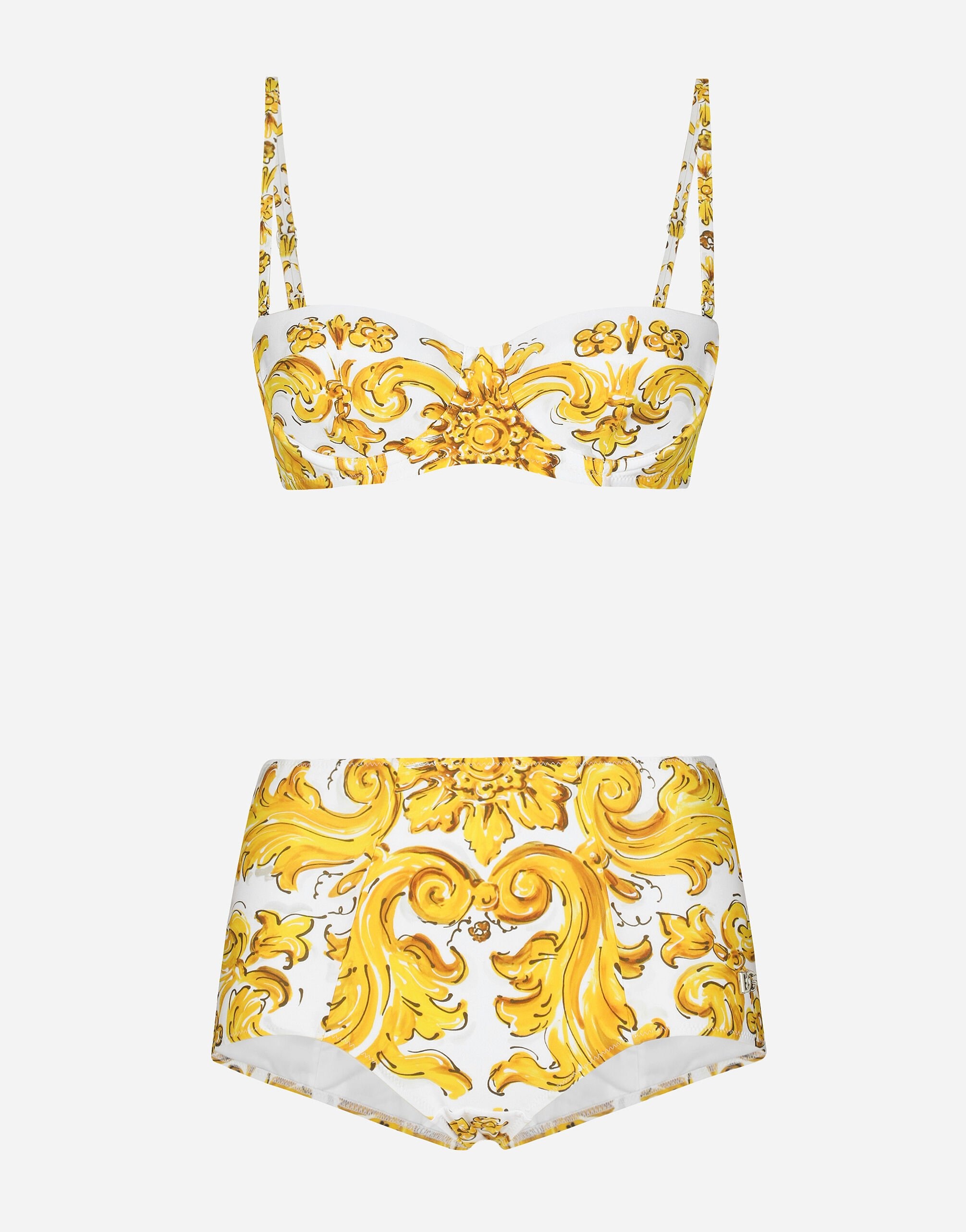 Dolce & Gabbana Majolica-print balconette bikini top and