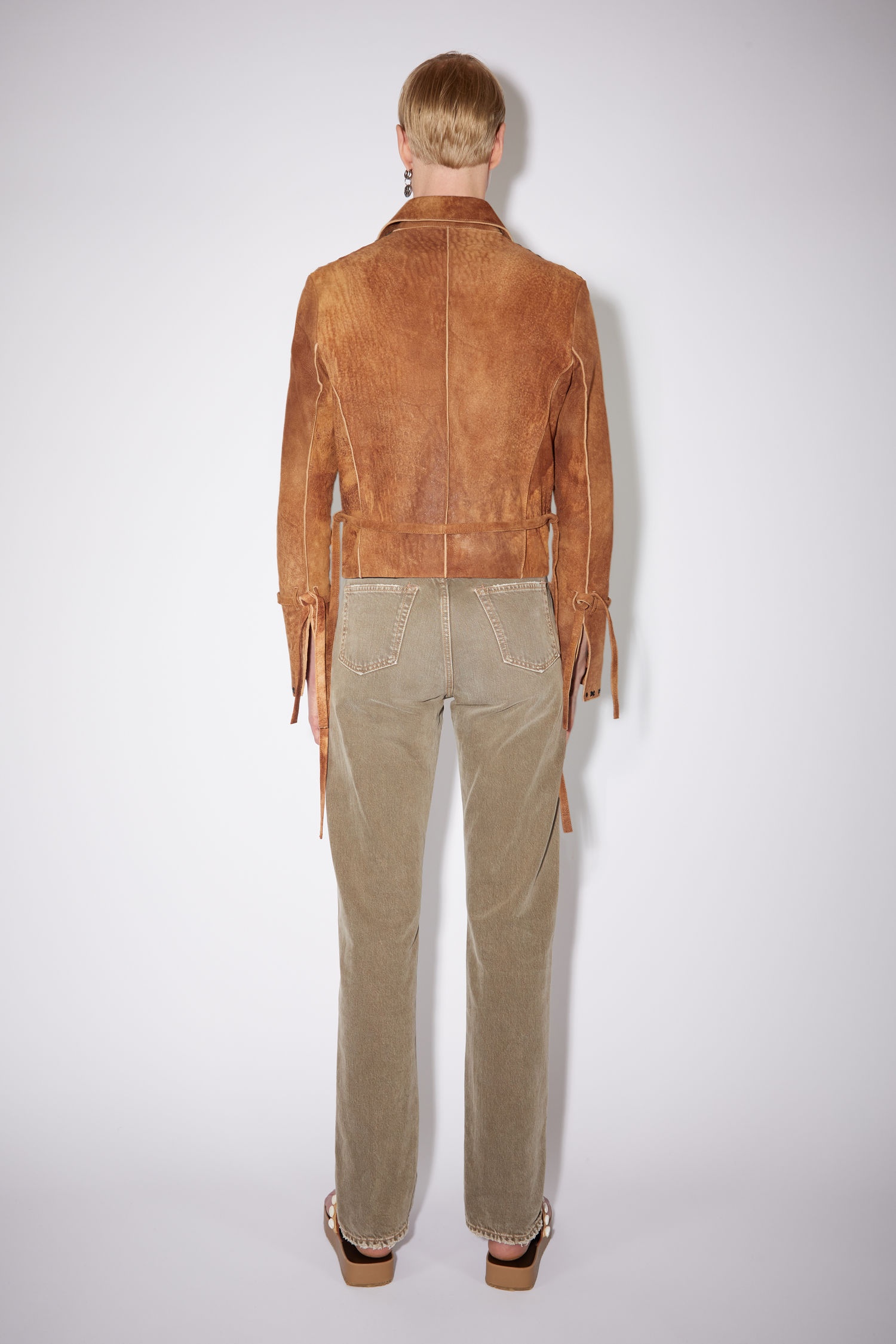 Suede leather jacket - Light beige/brown - 3