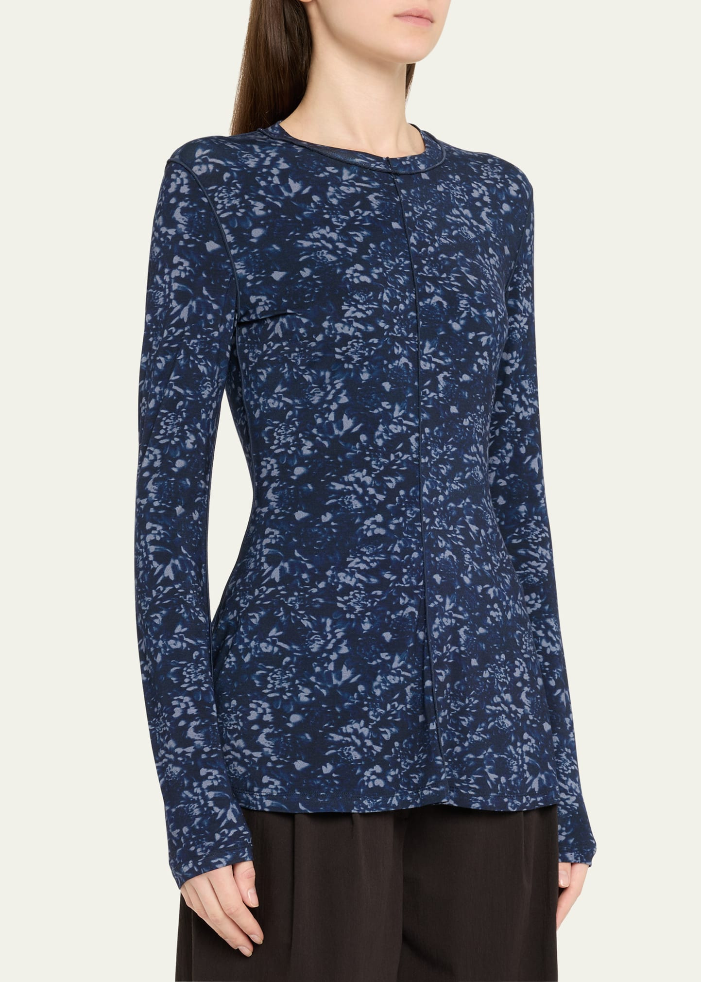 Audrey Long-Sleeve Printed Jersey Top - 4