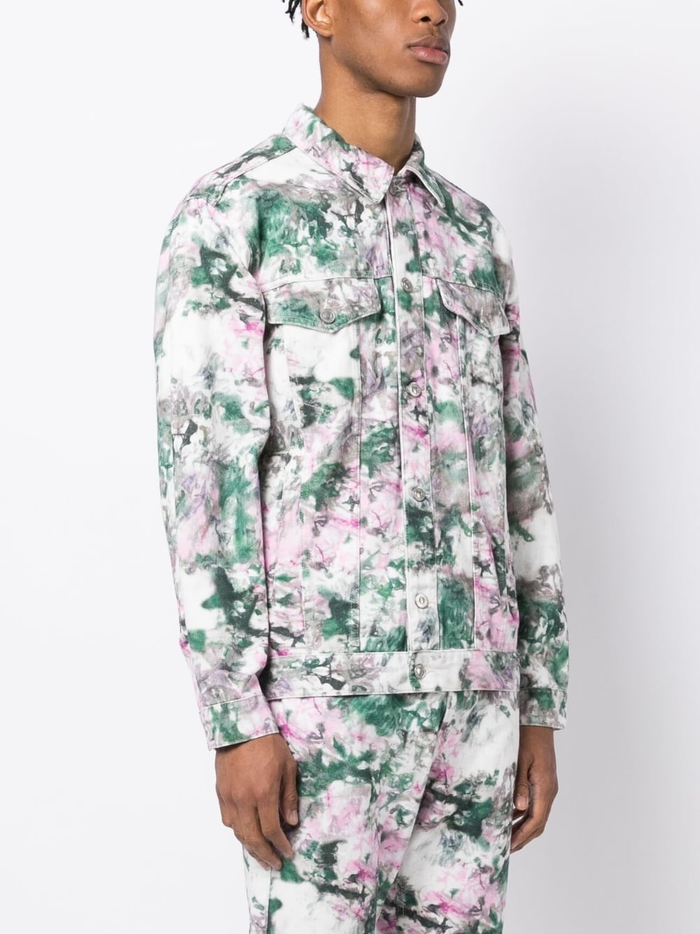 abstract-print shirt jacket - 3