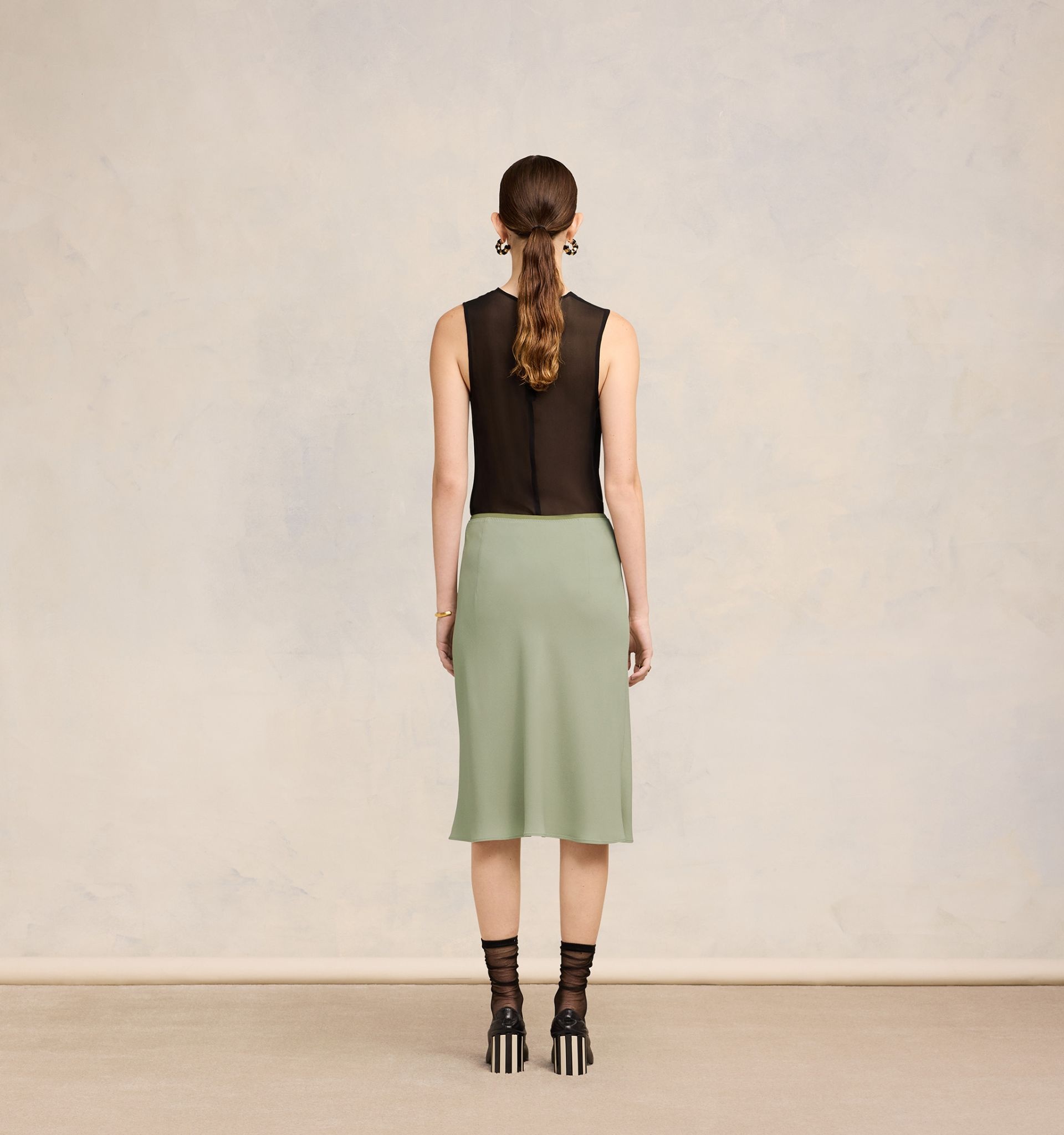 Midi Skirt With Elasticated Waist - 5