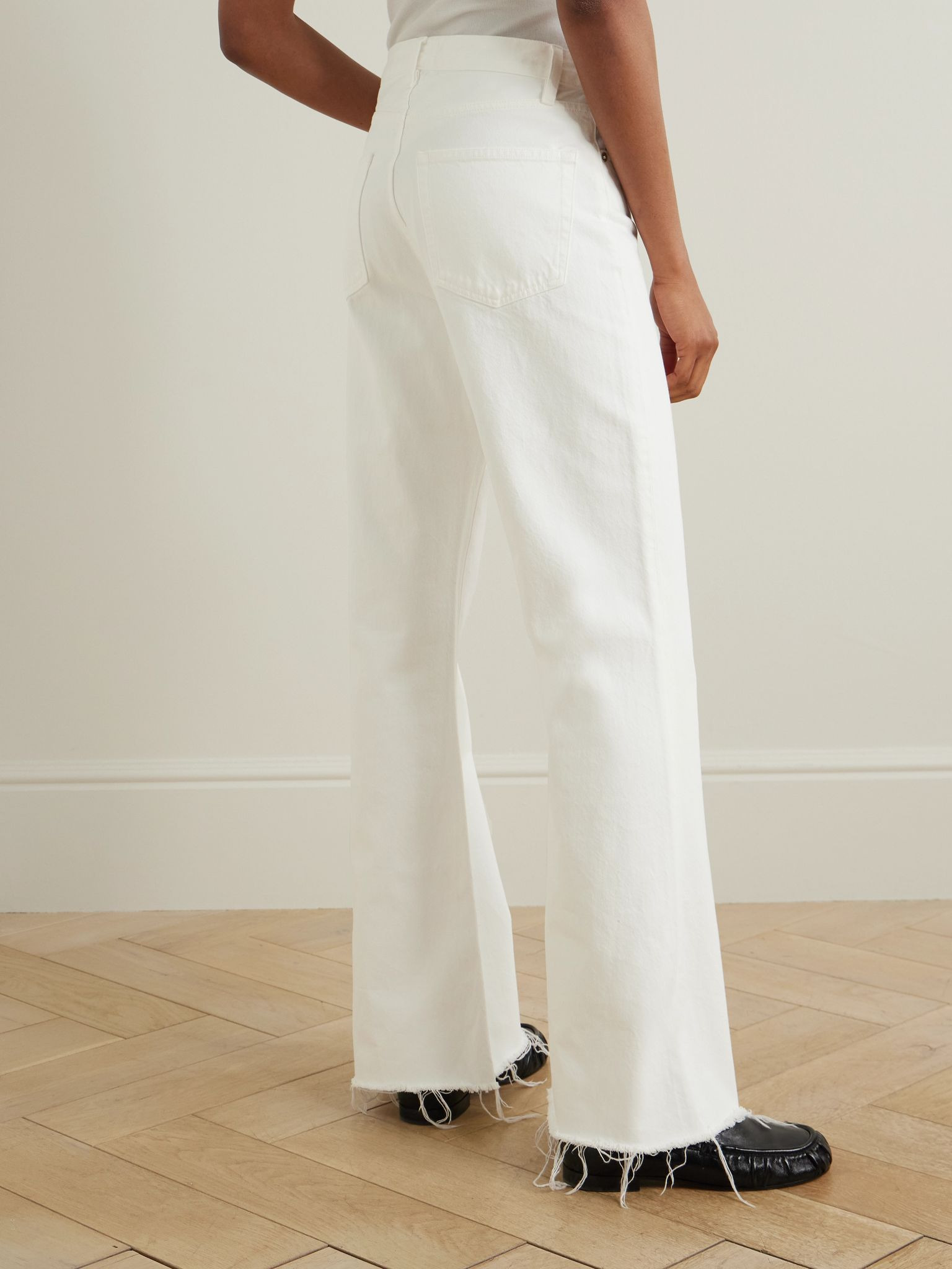 The Lax distressed mid-rise flared jeans White - 4