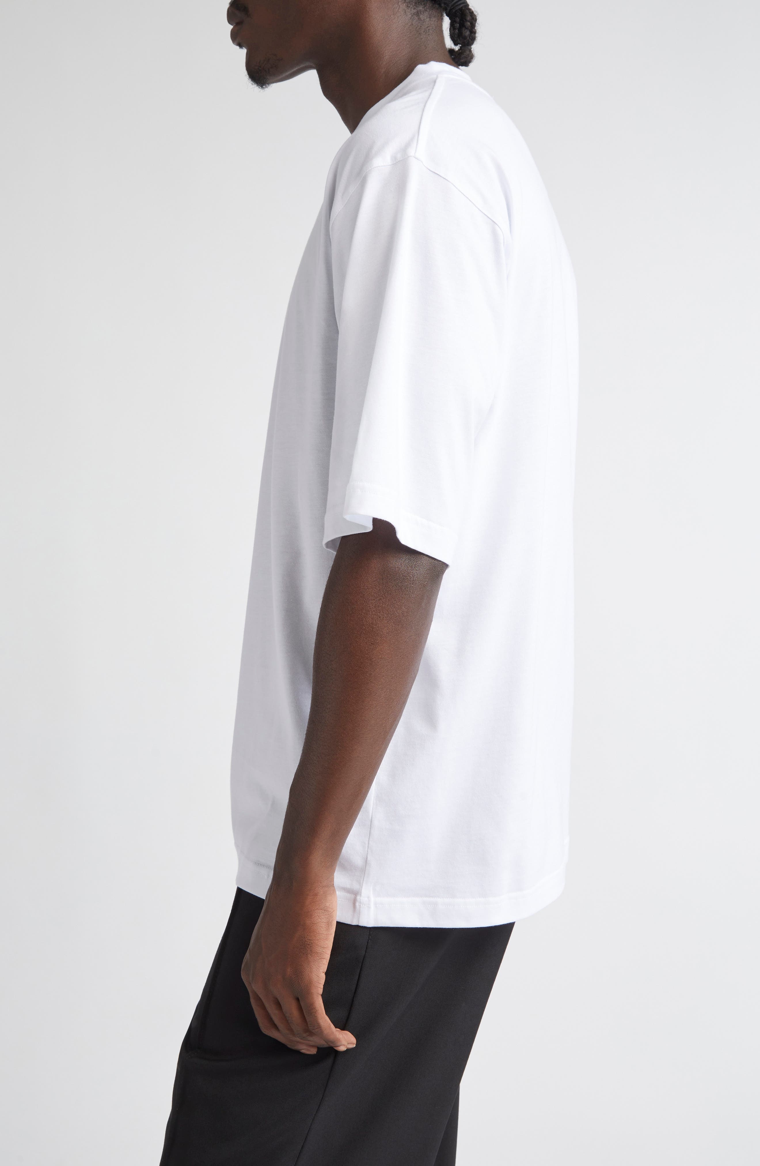 Marni Logo Tag Cotton T-Shirt in Lily/White at Nordstrom - 3