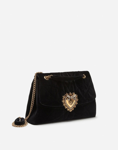 Dolce & Gabbana Large Devotion shoulder bag in quilted velvet outlook