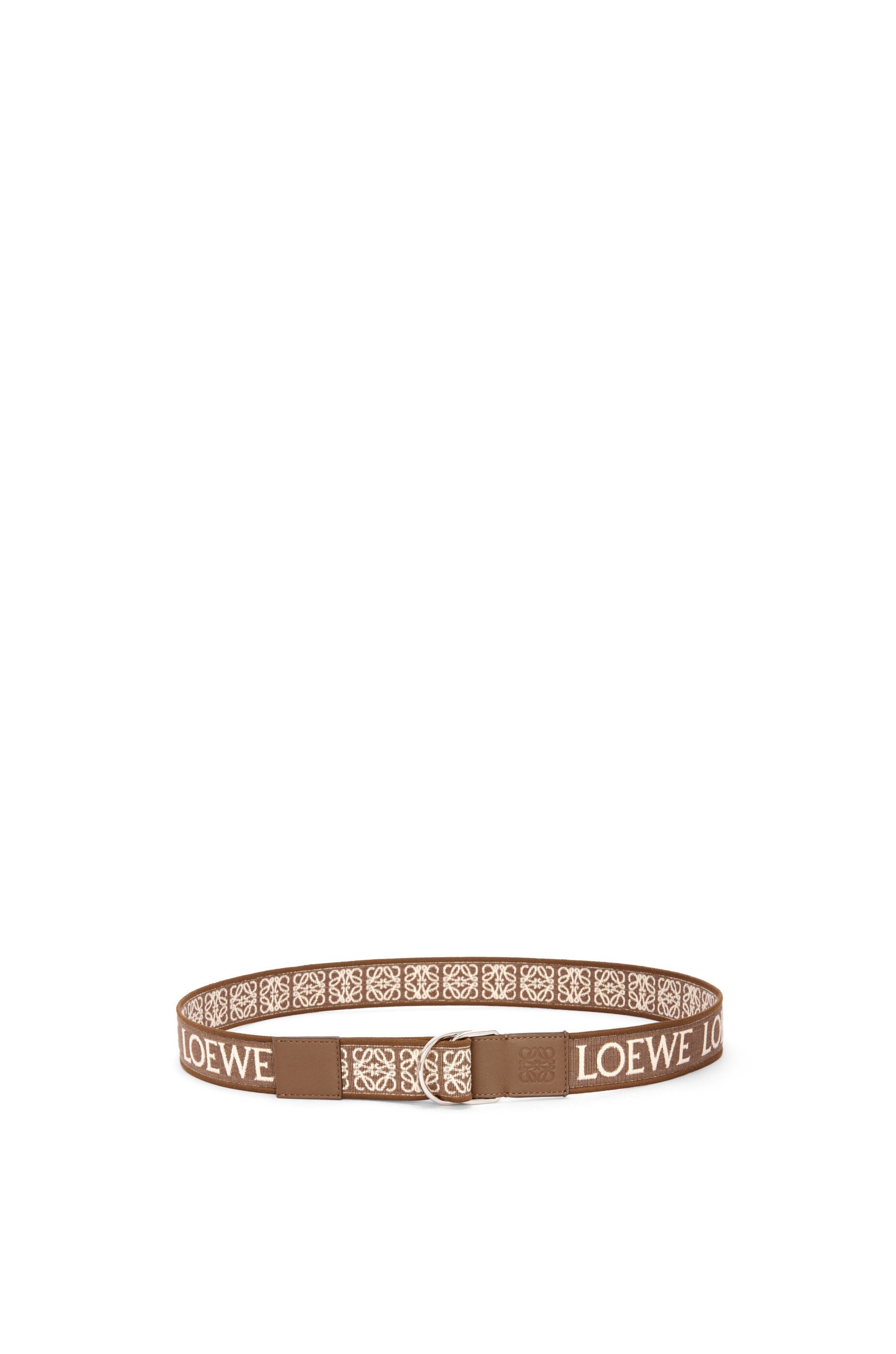 D-ring belt in Anagram jacquard and calfskin - 1