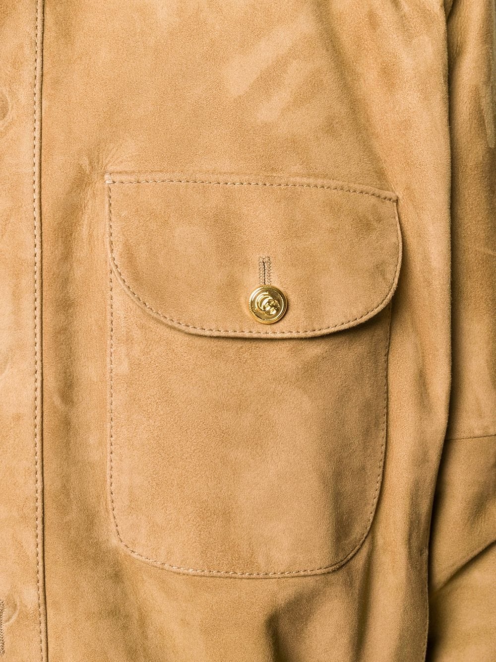 lambskin button-up jacket - 5