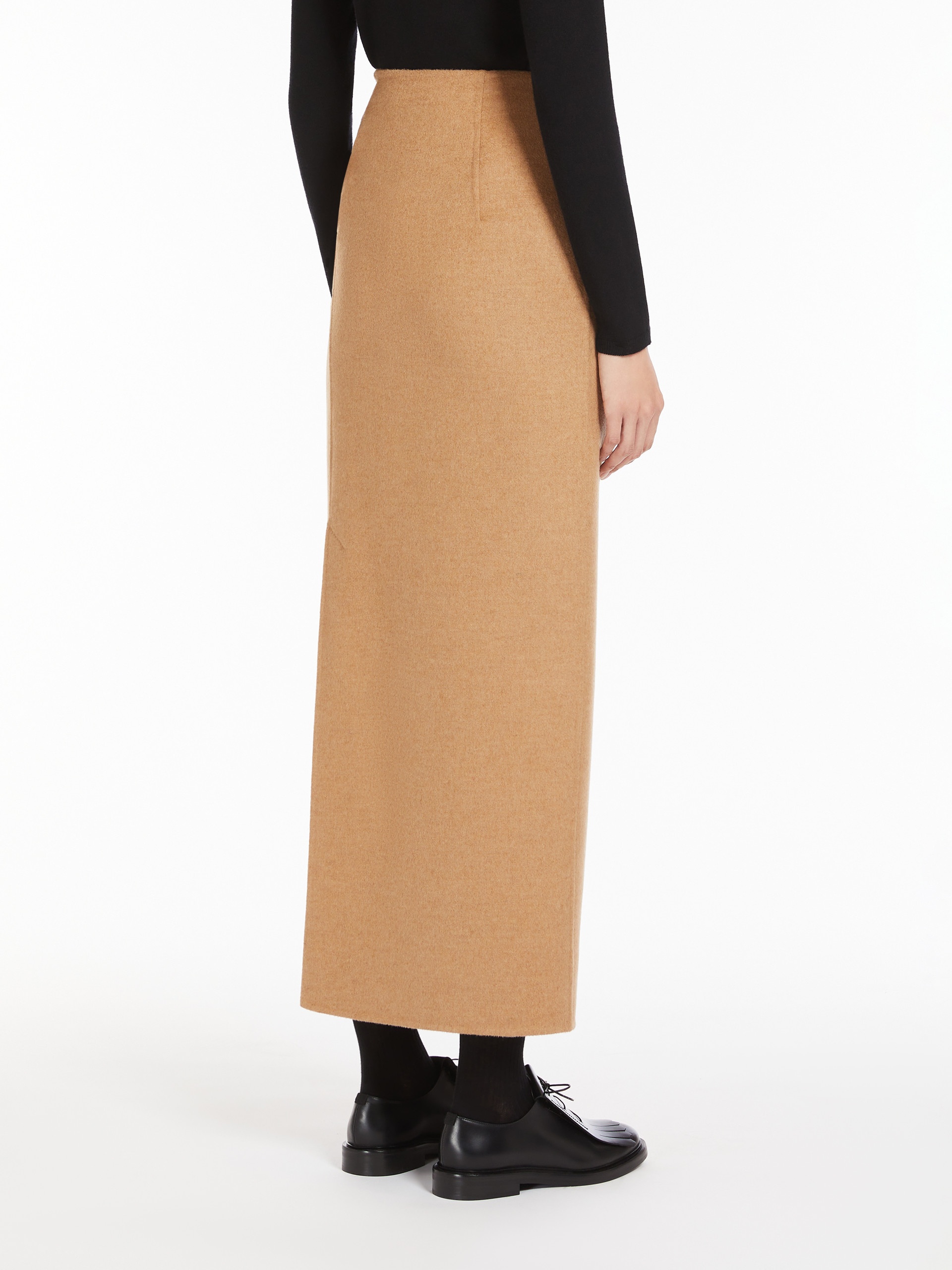 ACLINE1234 Straight skirt in lightweight camel hair - 4