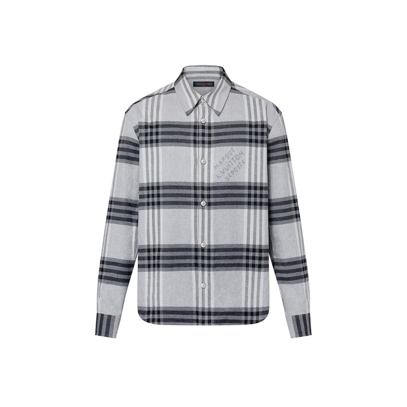 Long-Sleeved Cotton Flannel Shirt 1