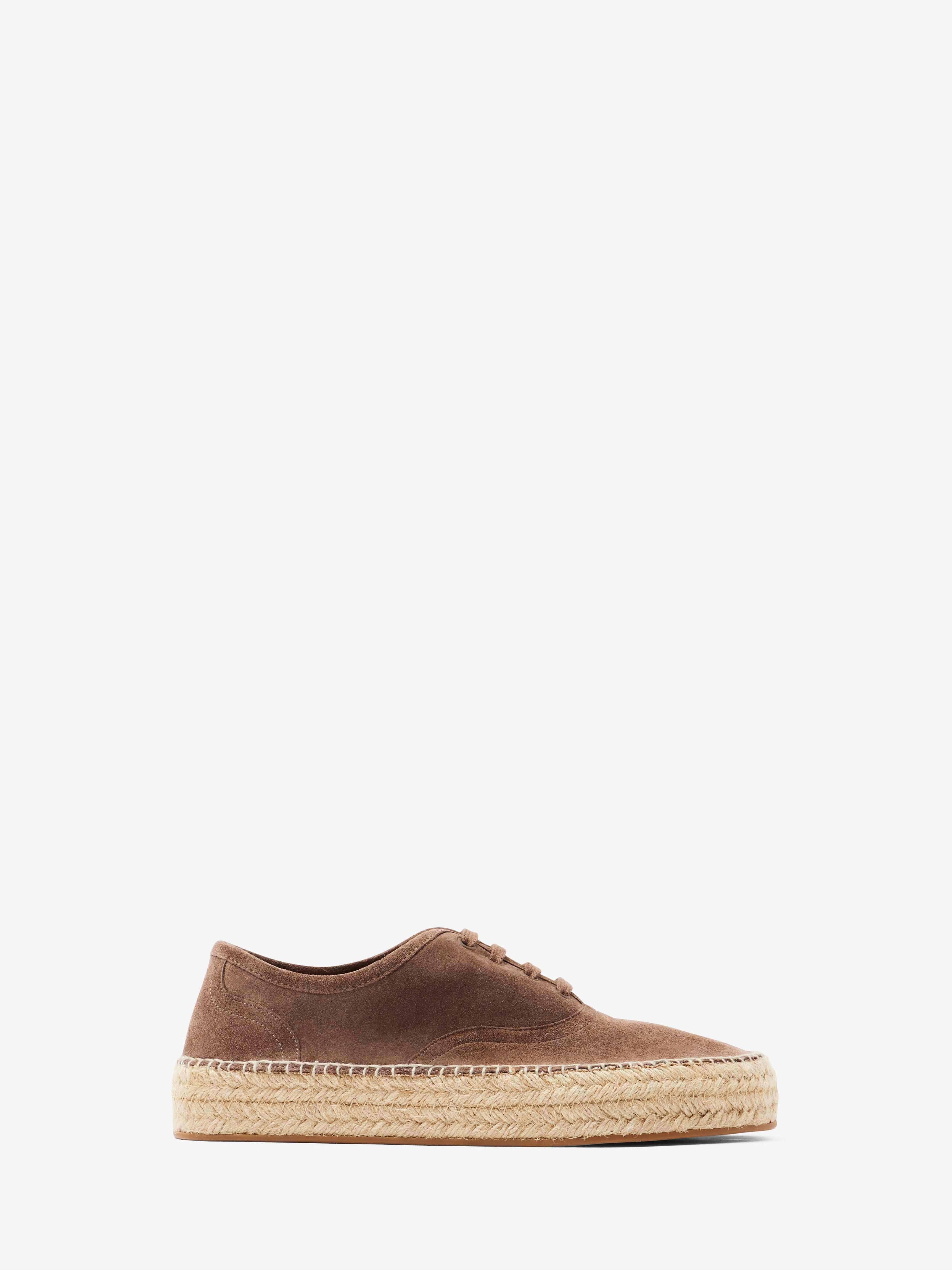 SUEDE LACE-FRONT PLATFORM ESPADRILLES - 1