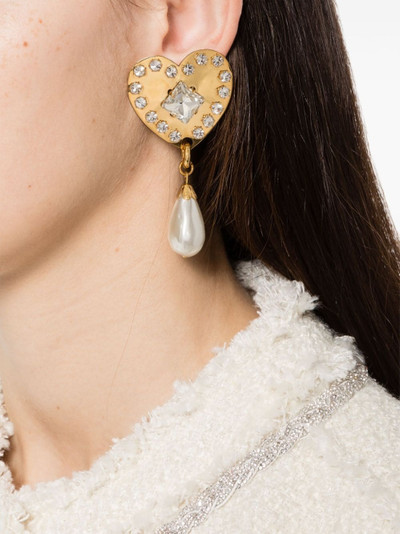 Alessandra Rich heart-motif clip-on earrings outlook