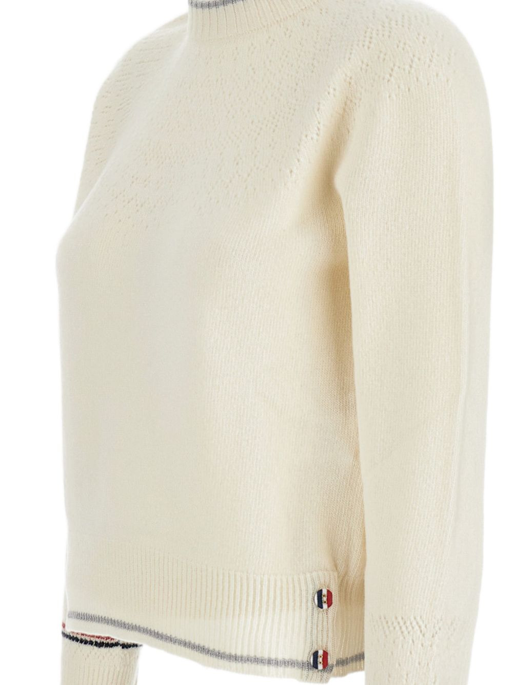 ribbed-trim cashmere sweater - 3
