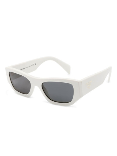 Prada logo-lettering rectangle-frame sunglasses outlook