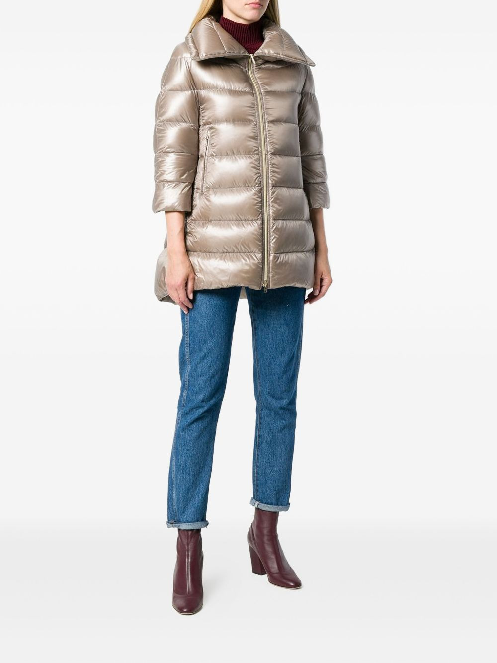 padded zipped coat - 2