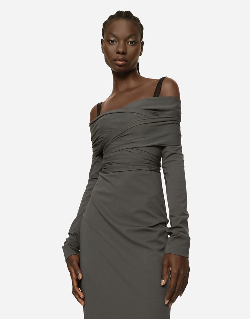 Long stretch jersey Milano rib dress 4