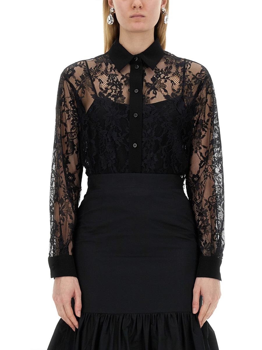 Tシャツ・カットソー Moschino SS24 LACE SHIRT (02140461_4555) Moschino MOSCHINO LACE SHIRT | baltini | REVERSIBLE
