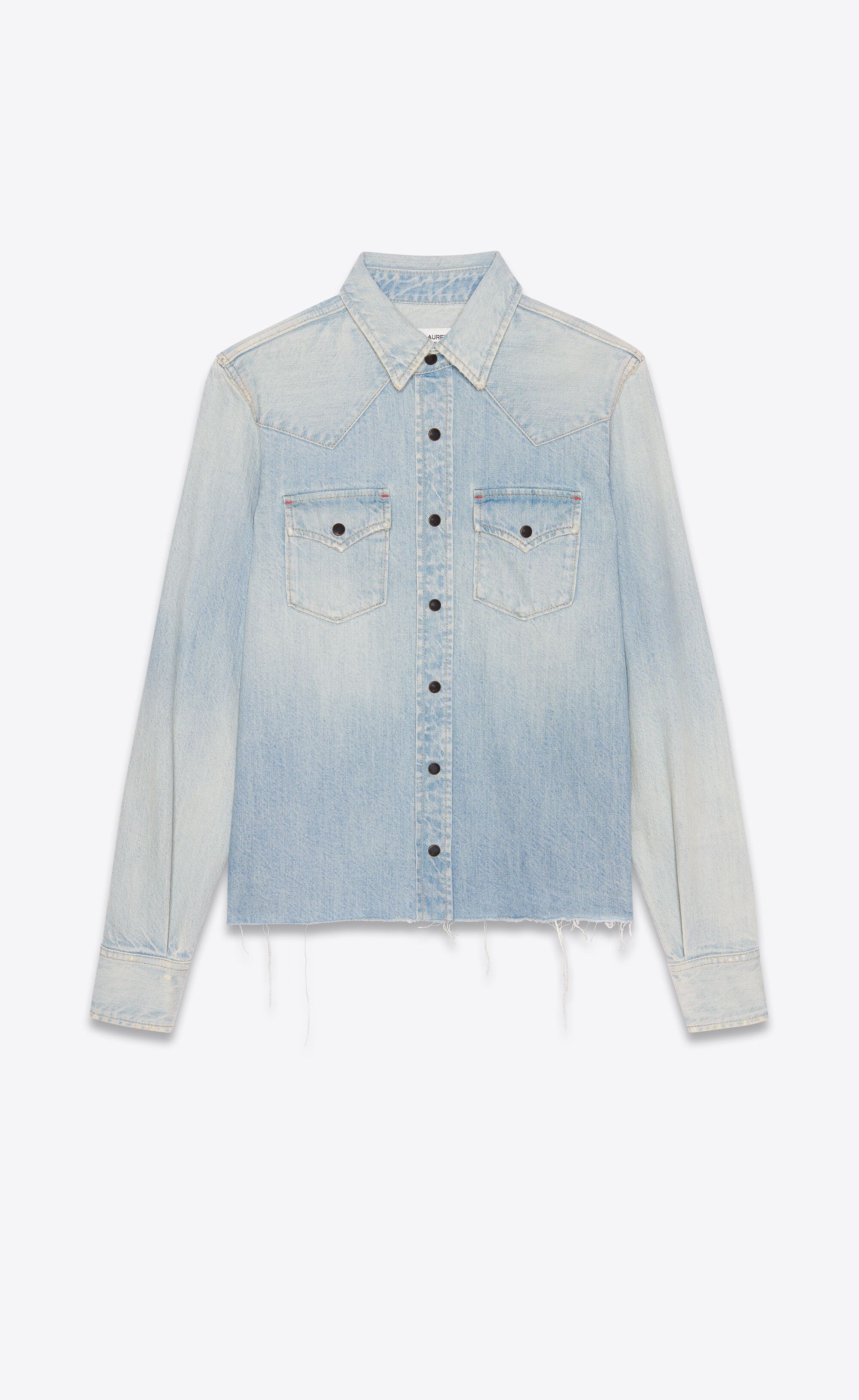 western shirt in chalk blue denim - 1