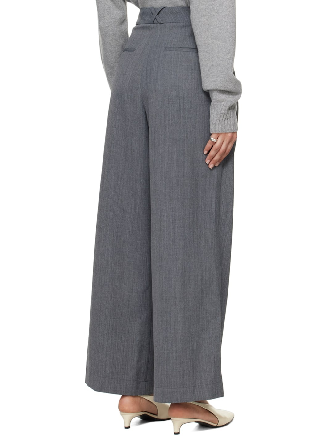 Gray Tailored Trousers - 3